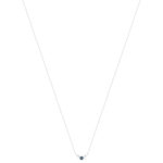 Collier or 375 blanc topazes bleues traitées 45cm avec anneau de raccourcissement 42cm - vue 2