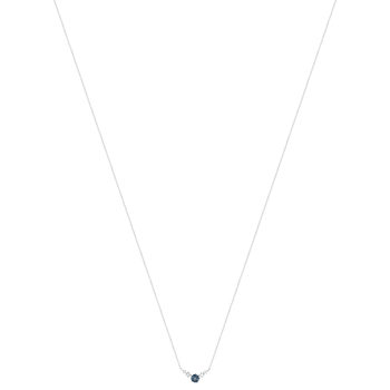 Ketting van 375 witgoud met behandelde blauwe topaas, 45 cm, met verstelring tot 42 cm