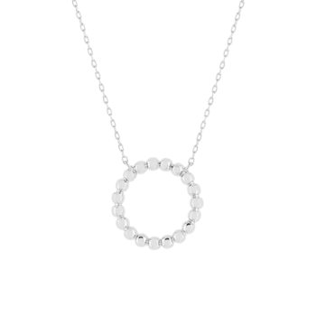 Collier or 375 blanc blanc 45cm avec anneau de raccourcissement à 42cm