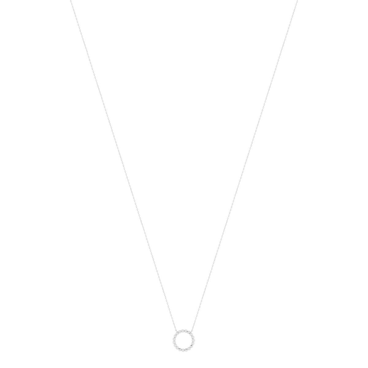 Collier or 375 blanc blanc 45cm avec anneau de raccourcissement à 42cm - vue 2