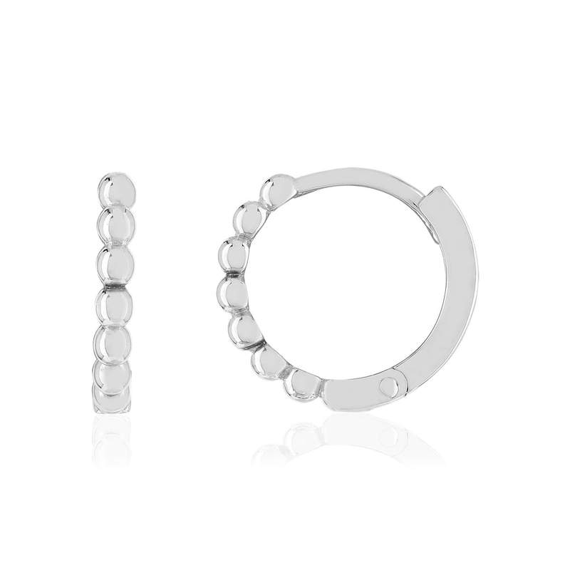 Boucles d'oreille or 375 blanc blanc - vue 1