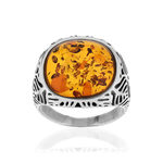 Bague argent 925 ambre - vue 1