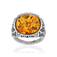 Bague argent 925 ambre