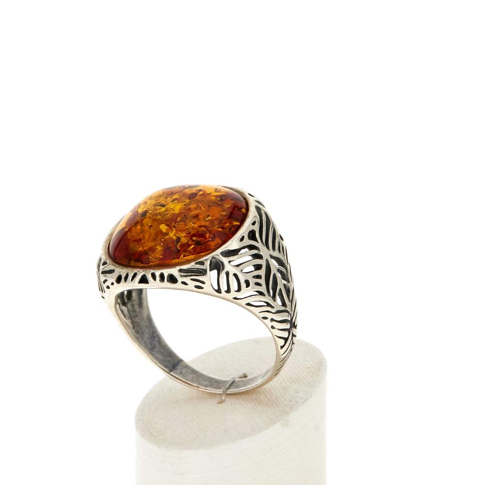 Silver 925 amber ring - view 3