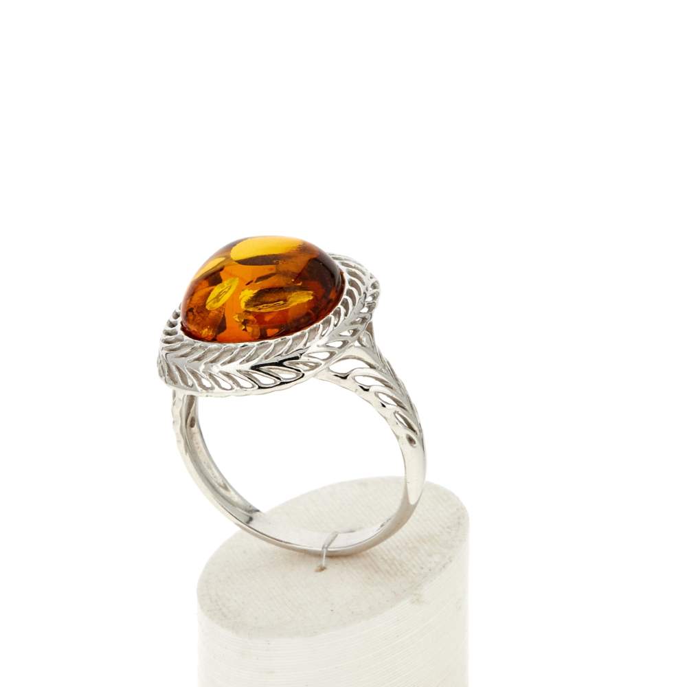 Bague argent 925 ambre - vue 3