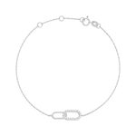 Bracelet or 375 blanc diamants - vue 1