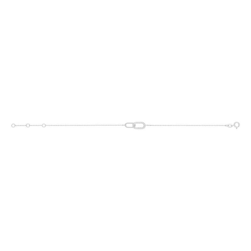 Bracelet or 375 blanc diamants - vue 2