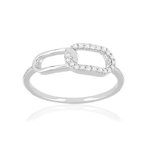 Bague or 375 blanc diamants
