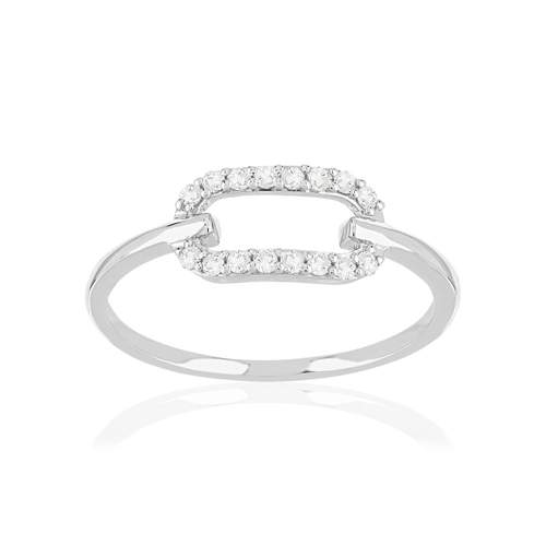 Bague or 375 blanc diamants