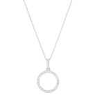 Collier or 375 blanc diamants - vue 1