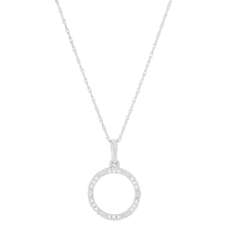 Collier or 375 blanc diamants - vue 1