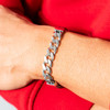 Bracelet argent 925 maille cubaine 20cm - vue Vporté 1