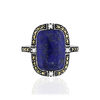 Bague argent 925 lapis lazuli marcassites zirconias - vue V3