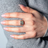 Bague argent 925 labradorite - vue Vporté 1