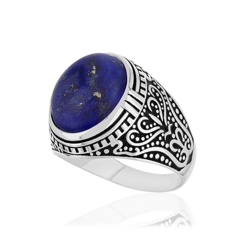 Bague argent 925 lapis lazulis - vue D1