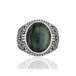 Bague argent 925 labradorites - vue 3