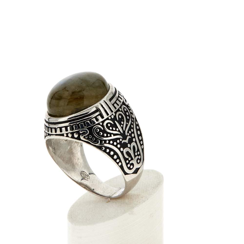 Bague argent 925 labradorites - vue 4