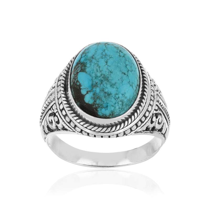 Bague argent 925 turquoises - vue 1
