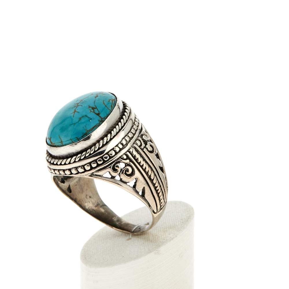 Bague argent 925 turquoises - vue 4