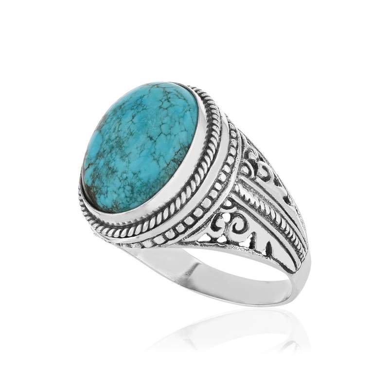 Bague argent 925 turquoises - vue D1