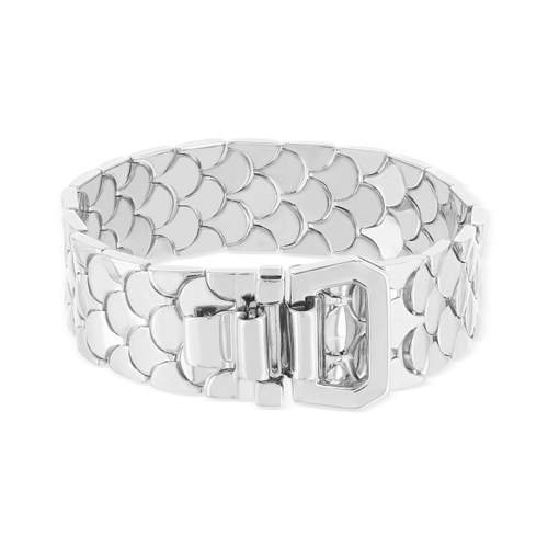 Bracelet maille argent écailles 18cm