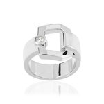 Bague argent 925 boucle et zirconia - vue 1
