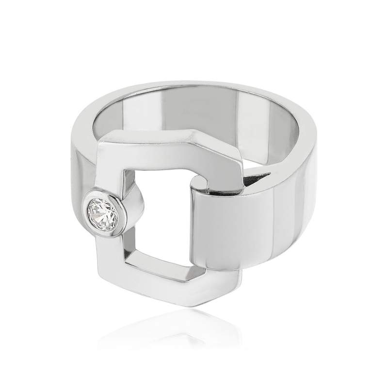 Bague argent 925 boucle et zirconia - vue 4