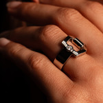 Bague argent 925 boucle et zirconia - vue porté 1