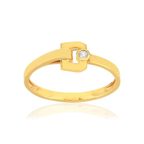 Bague or 750 jaune boucle et diamant