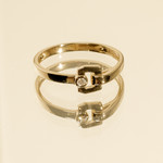 Bague or recyclé 750 jaune boucle et diamant - vue D1