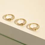 Bague or 750 jaune boucle et diamant - vue D2
