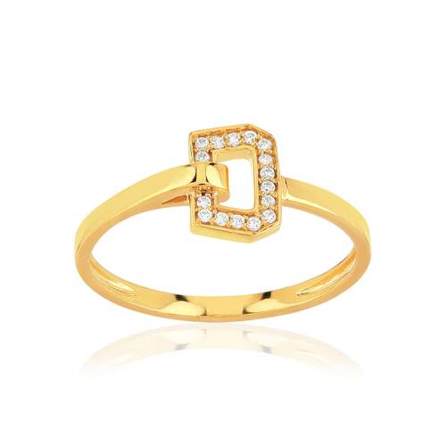 Bague or recyclé 750 jaune et boucle diamants