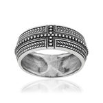 925 sterling silver beaded ring - view 1