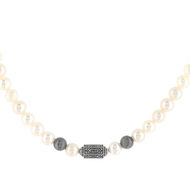 Collier perles de culture de Chine et perles argent 48cm