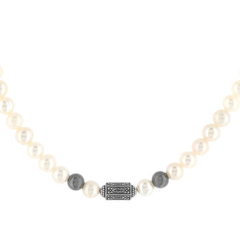Collier perles de culture de Chine et perles argent 48cm