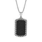 Collier argent 925 plaque spinelles noires 60cm - vue 1
