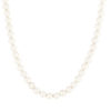 Collier perles blanches d'eau douce et argent 50cm - vue V1