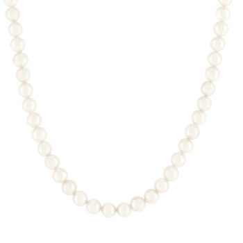 Collier perles blanches d'eau douce et argent 50cm
