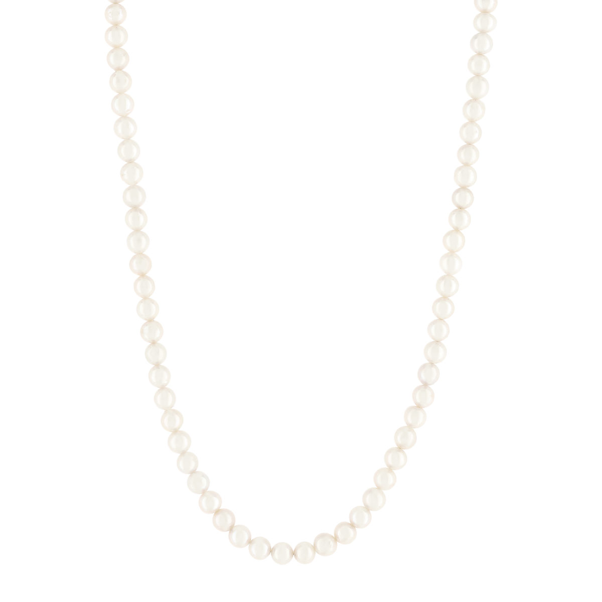 Collier perles blanches d'eau douce et argent 50cm - vue 2