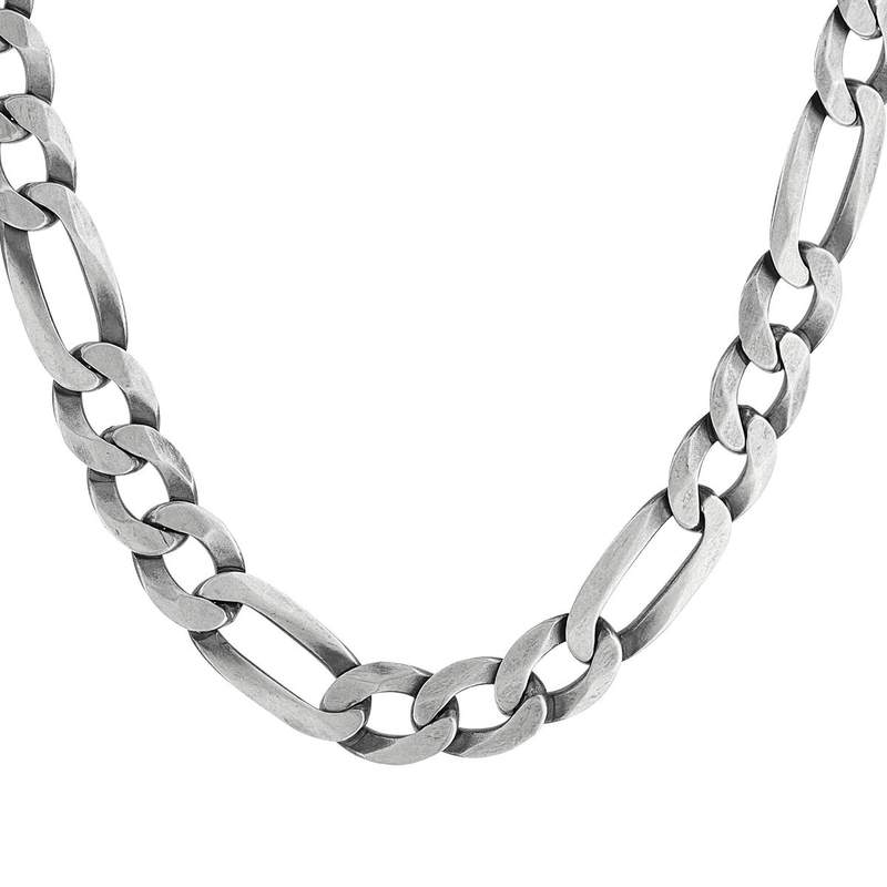 925 sterling silver Figaro chain necklace, 50 cm - view 1