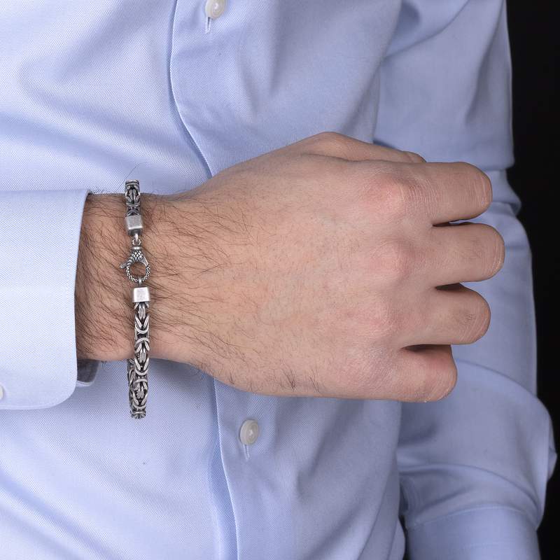 Bracelet argent 925 maille Balinaise 20cm - vue porté 1