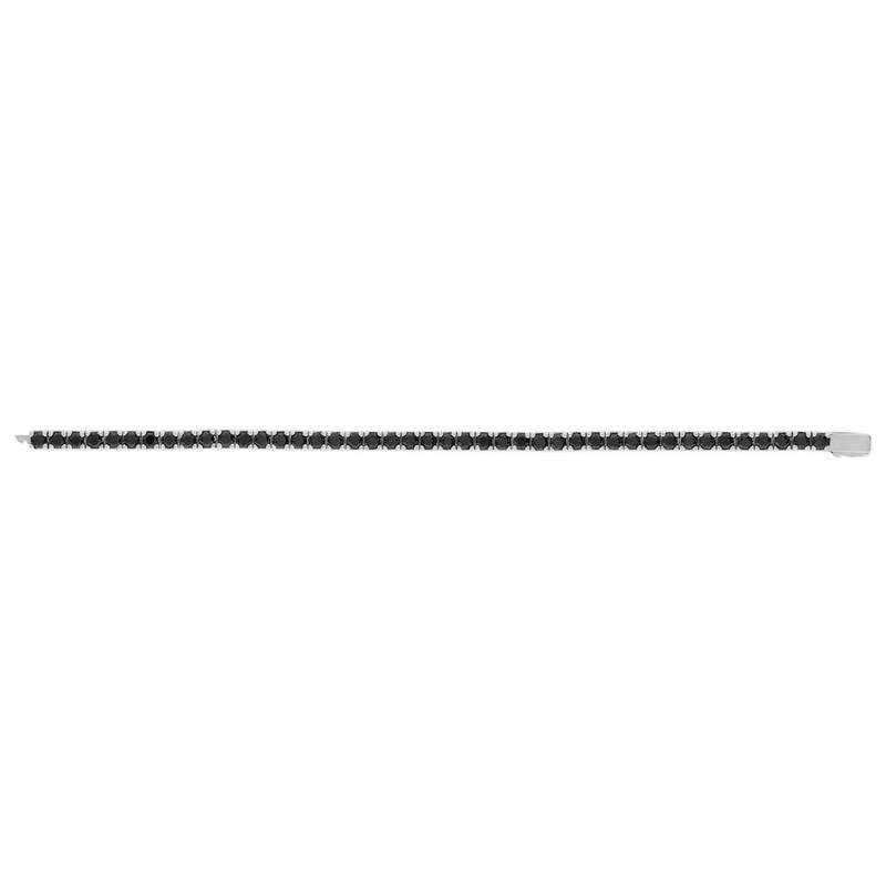 Bracelet argent 925 spinelles noires rondes 19cm - vue 2
