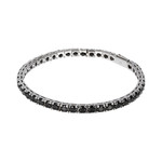 Bracelet argent 925 spinelles noires rondes 21cm - vue 1
