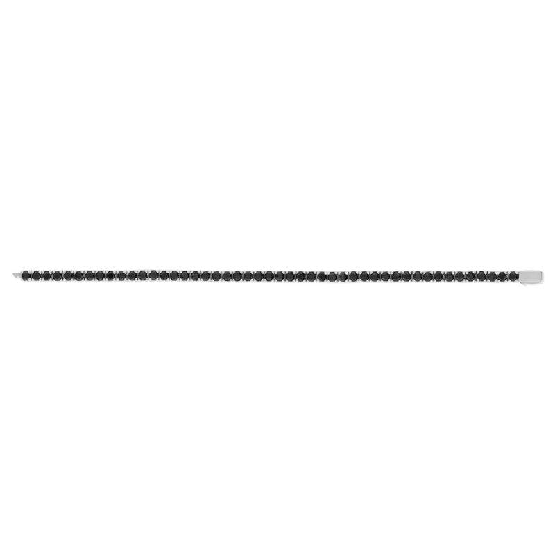 Bracelet argent 925 spinelles noires rondes 21cm - vue 2