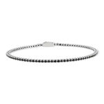 Bracelet argent 925 spinelles noires 19cm - vue 1