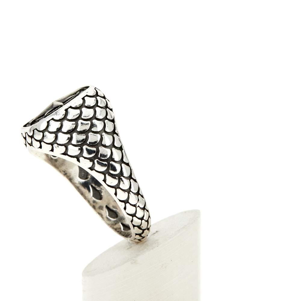 Bague argent 925 rose des vents spinelles noires - vue 6