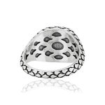 Bague argent 925 rose des vents spinelles noires - vue 4