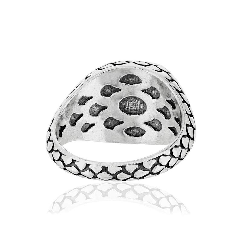 Bague argent 925 rose des vents spinelles noires - vue 4