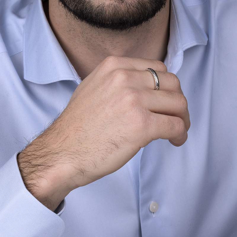 Bague argent 925 écailles - vue porté 1