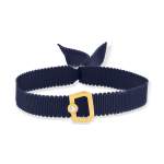 Bracelet boucle or 750 jaune diamant ruban marine 21cm - vue 1